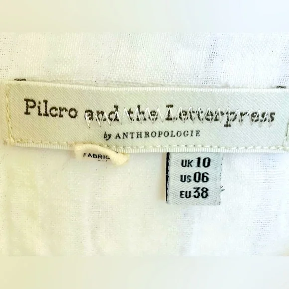 Anthropologie Pilcro Gauzy White Shirt• Sz 6 - Picture 8 of 9